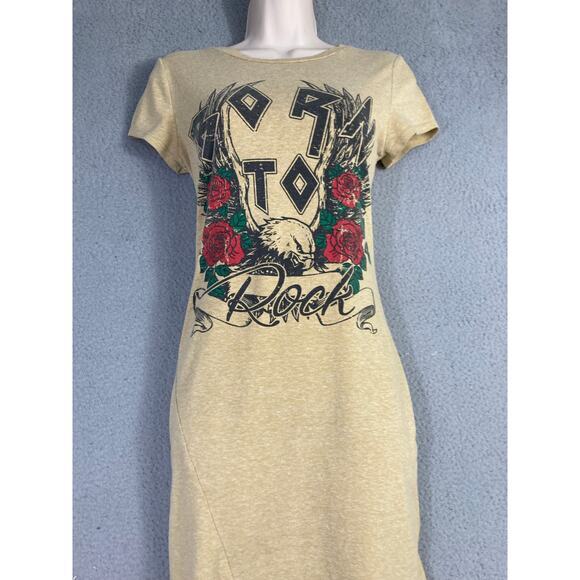 May Pink Women's M Brown Graphic T-Shirt‎ Long Dress Short Casual Spring - Picture 9 of 10